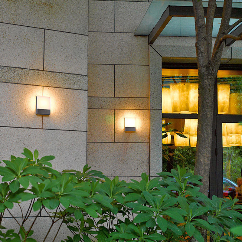 Quadratische Schatten Metallwandbeleuchtung moderner Stil 1 Licht Wand Licht Leuchte in Schwarz