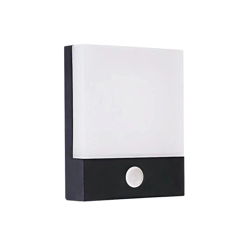 Quadratische Schatten Metallwandbeleuchtung moderner Stil 1 Licht Wand Licht Leuchte in Schwarz