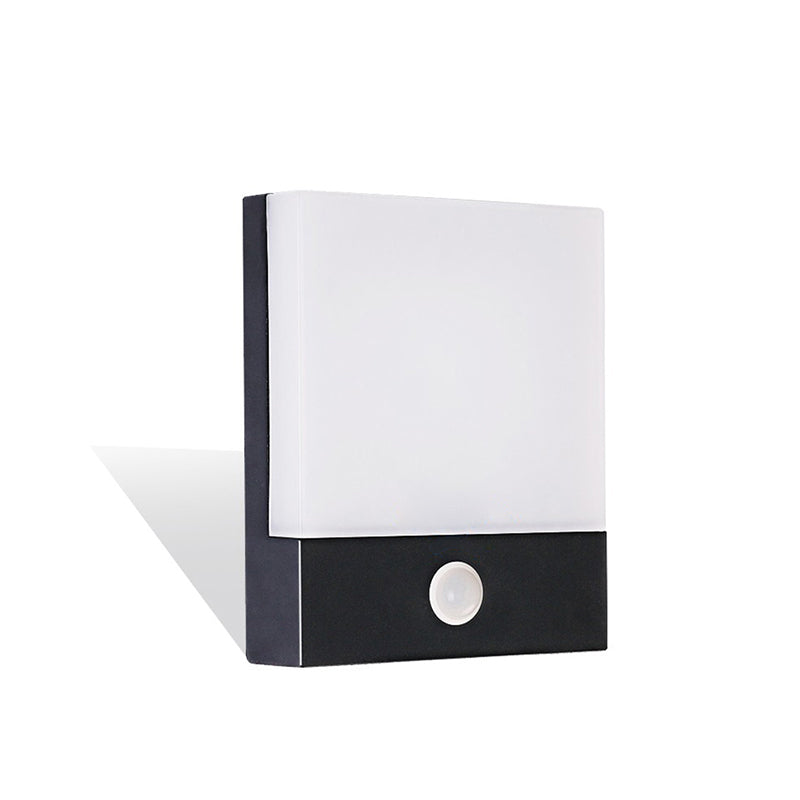 Quadratische Schatten Metallwandbeleuchtung moderner Stil 1 Licht Wand Licht Leuchte in Schwarz