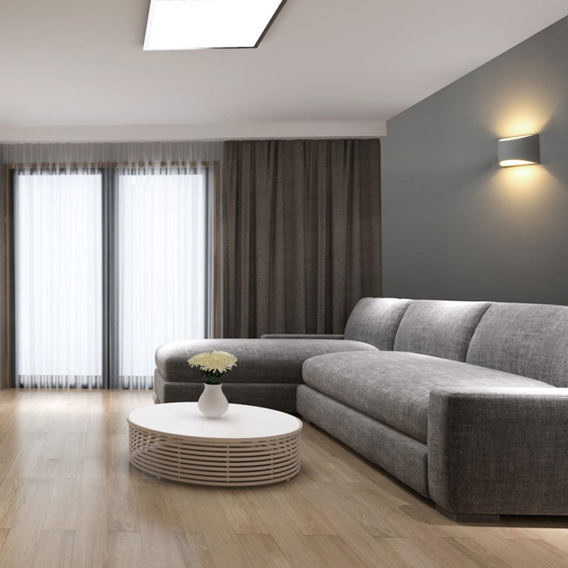 Geometrische Form Metallwandbeleuchtung moderner Stil 2 Leuchten Wandmontage Beleuchtung in Weiß