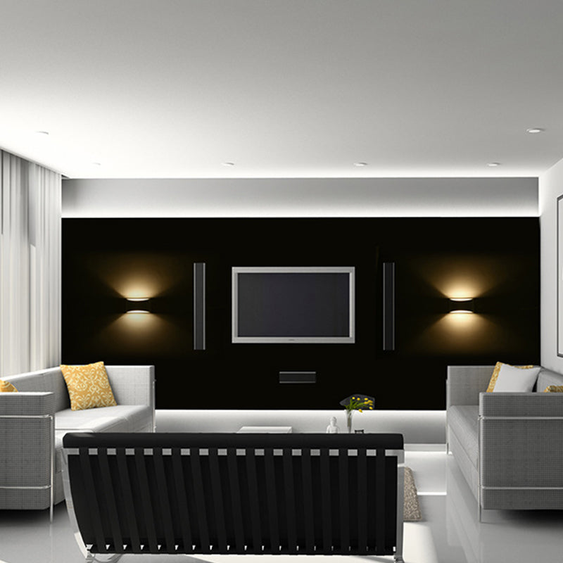 Geometrische Form Metallwandbeleuchtung moderner Stil 2 Leuchten Wandmontage Beleuchtung in Weiß