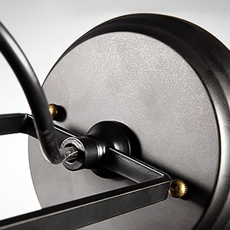 Geometric Shape Metal Wall Lighting Industrial Style Single Light Wall Mounted in Black