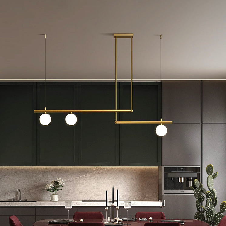 Sphere Island Lights Modernismus Glas Anhänger Licht in Gold für Esszimmer