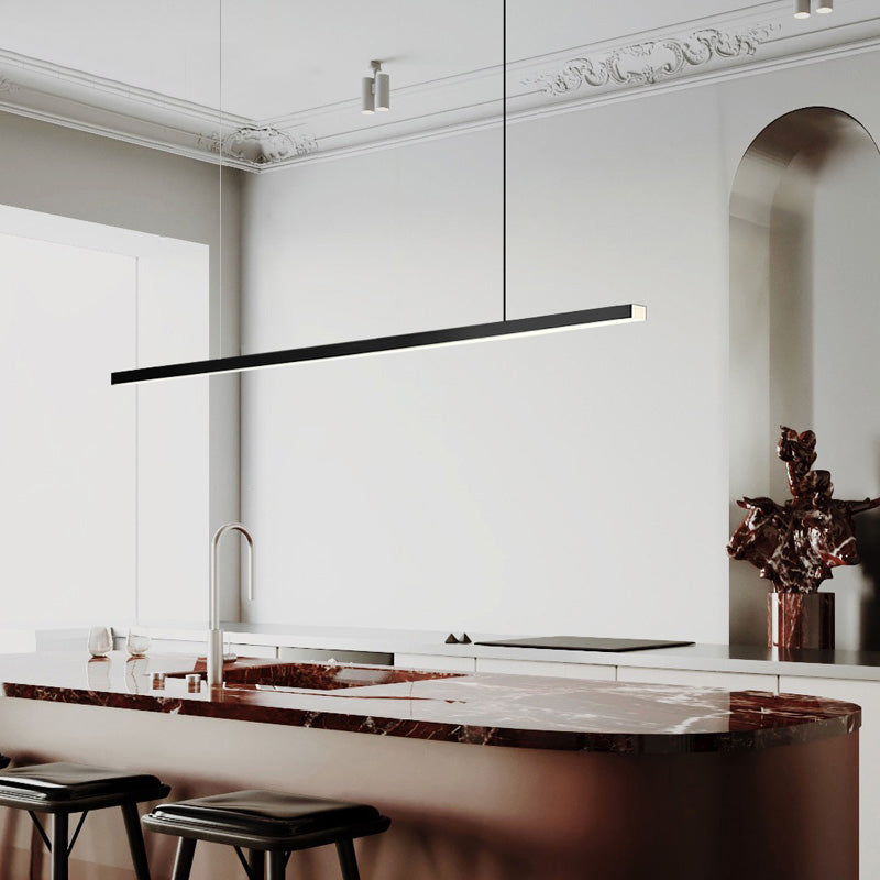 Zeitgenössische Küche Anhänger Leichtes lineares Metall 1 Light Island Lighting Idee