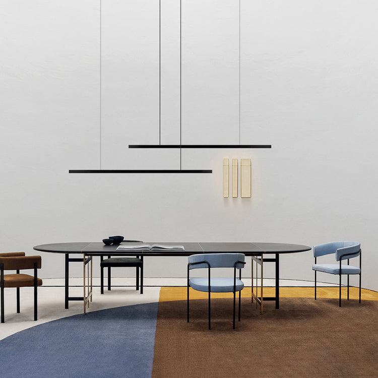 Zeitgenössische Küche Anhänger Leichtes lineares Metall 1 Light Island Lighting Idee