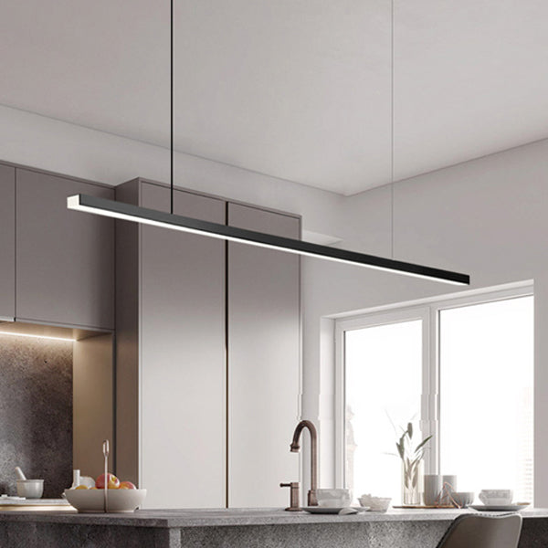 Zeitgenössische Küche Anhänger Leichtes lineares Metall 1 Light Island Lighting Idee