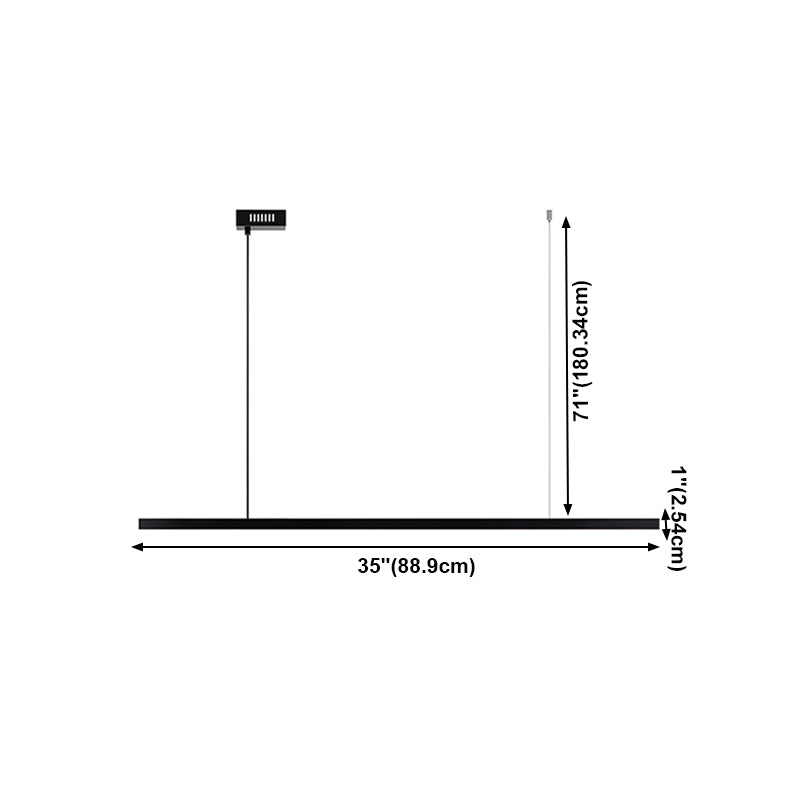 Zeitgenössische Küche Anhänger Leichtes lineares Metall 1 Light Island Lighting Idee