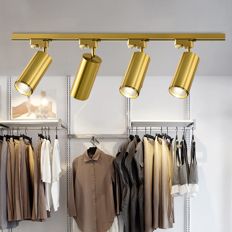 Cylindrical Shape LED Rail Ceiling Lamp Modern Simple Style Aluminium Flush Mount for Clothing Store