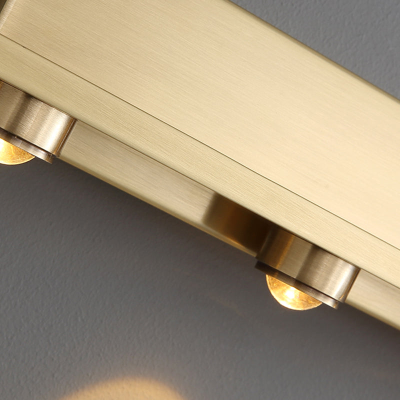 Modern Style Linear Shade Wall Sconce Metal Multi Lights Wall Mounted Lighting in Brass