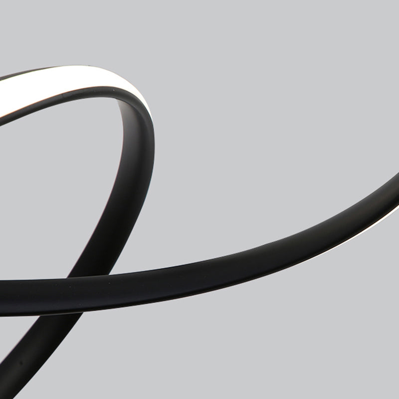 Lacquered Iron LED Pendant Light in Modern Luxury Style Acrylic Linear Chandelier for Dining Room