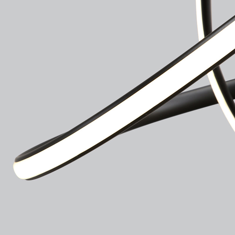 Lacquered Iron LED Pendant Light in Modern Luxury Style Acrylic Linear Chandelier for Dining Room