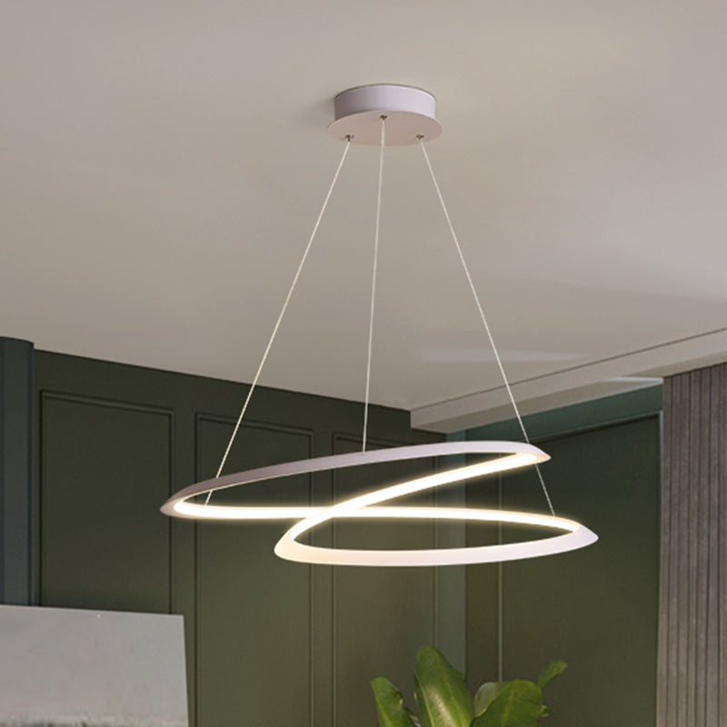 Modern Simplicity LED Chandelier Wrought Iron Linear Pendant Light with Acrylic Shade