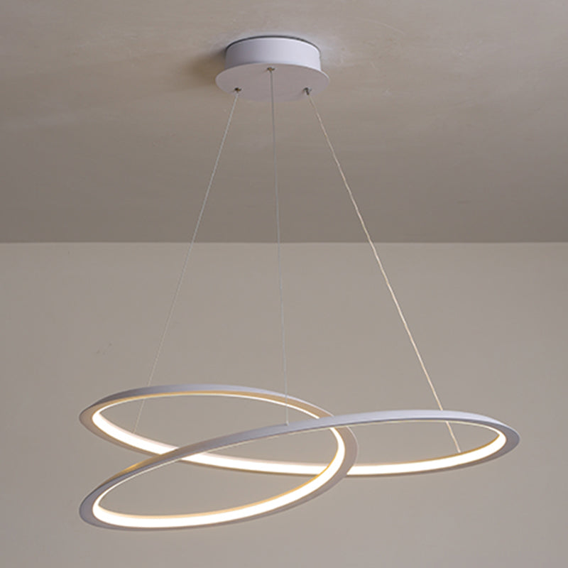 Modern Simplicity LED Chandelier Wrought Iron Linear Pendant Light with Acrylic Shade