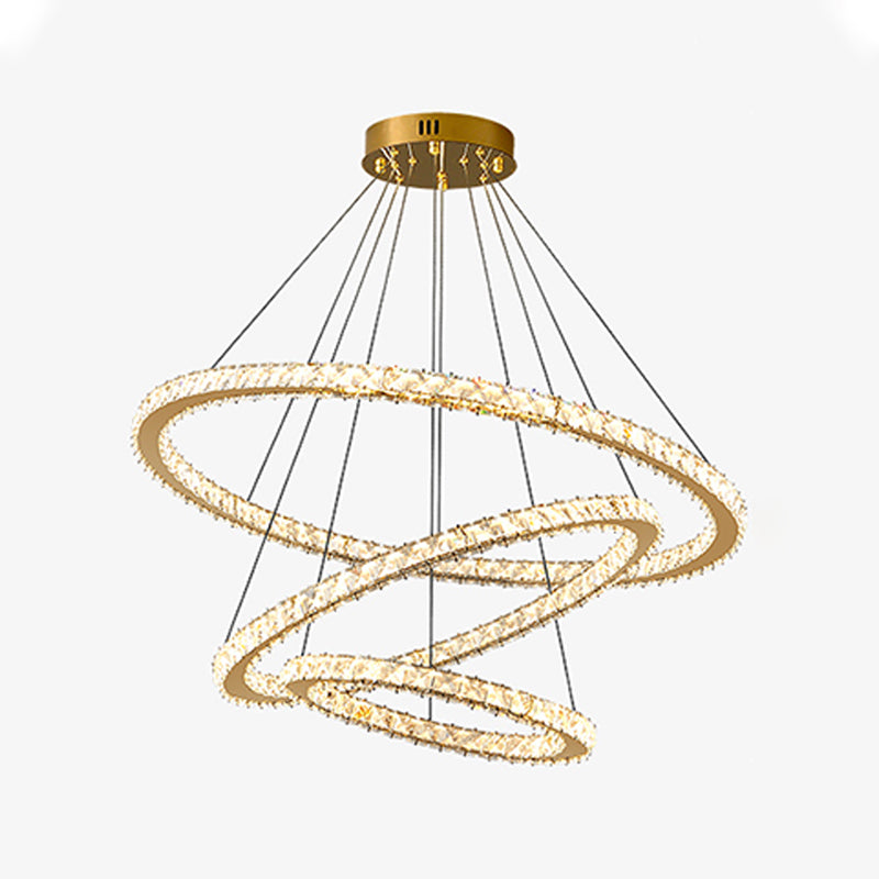 Contemporary Crystal Ceiling Hung Fixture Tiered Living Room Down Lighting Pendant