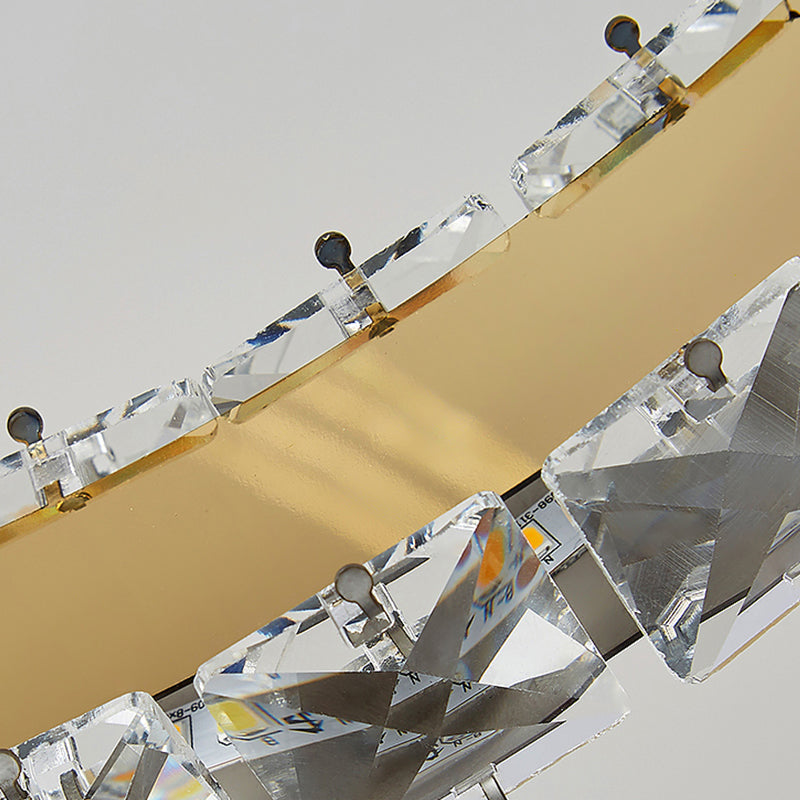 Contemporary Crystal Ceiling Hung Fixture Tiered Living Room Down Lighting Pendant