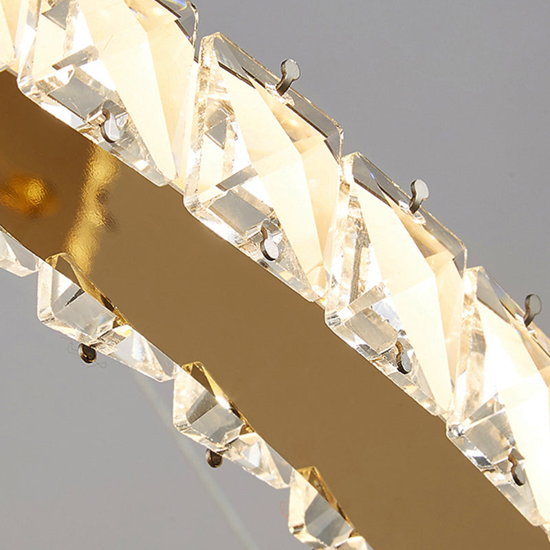 Contemporary Crystal Ceiling Hung Fixture Tiered Living Room Down Lighting Pendant