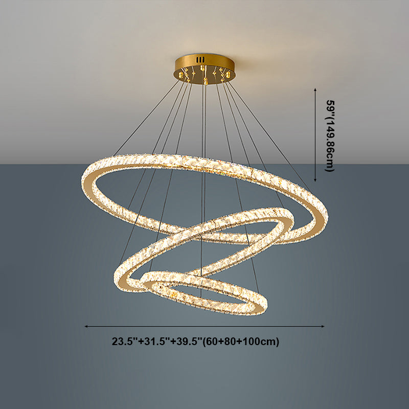 Contemporary Crystal Ceiling Hung Fixture Tiered Living Room Down Lighting Pendant
