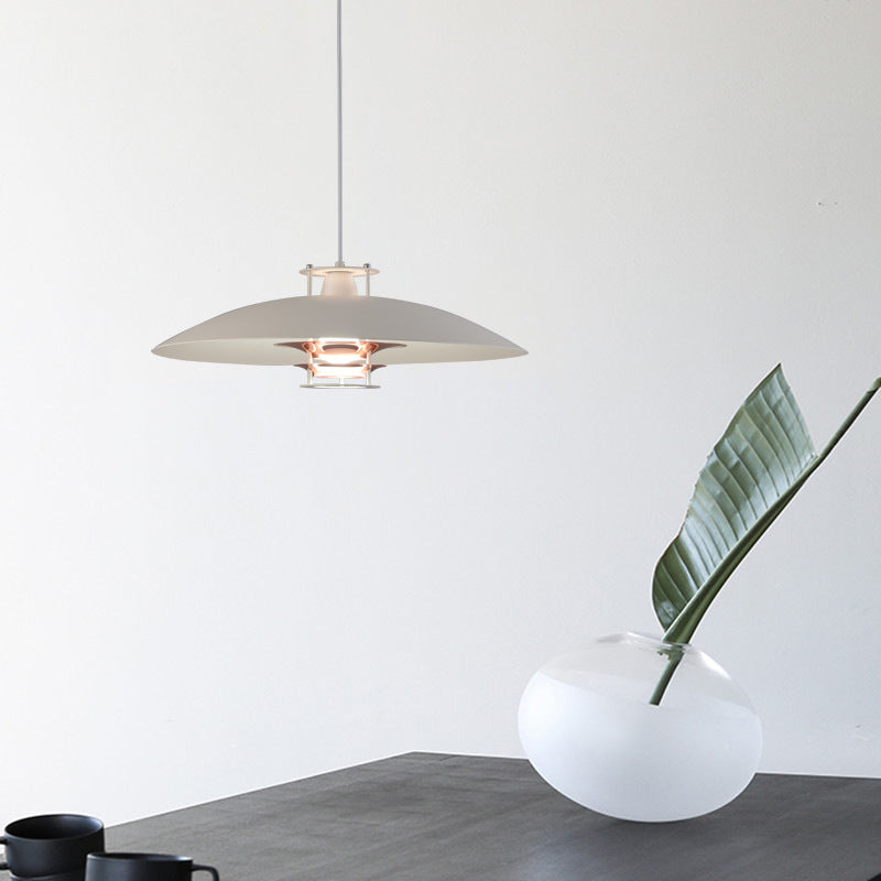 Pot Cover Shade Hanging Lighting Modern Style Metal 1 Light Pendant Lamp for Restaurant