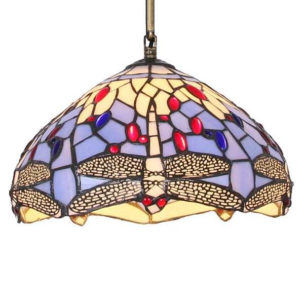 Tiffany Handcrafted Stained Glass Hanging Lamp Dragonfly Hanging Pendant Light