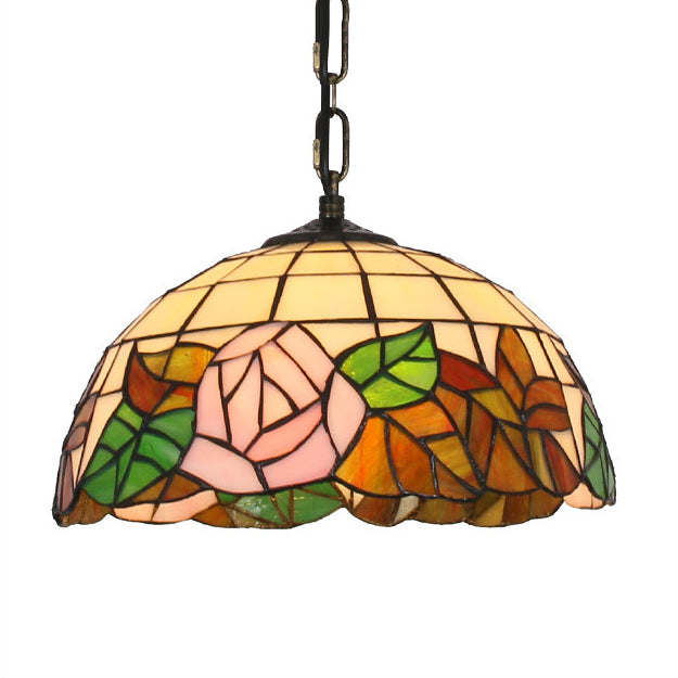 Bowl Handcrafted Art Glass Ceiling Pendant Light Tiffany Drop Pendant with 1 Light