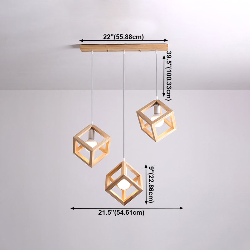 Lumières suspendues en bois massif moderne Géométrie Géométrie Alimin de support suspendu