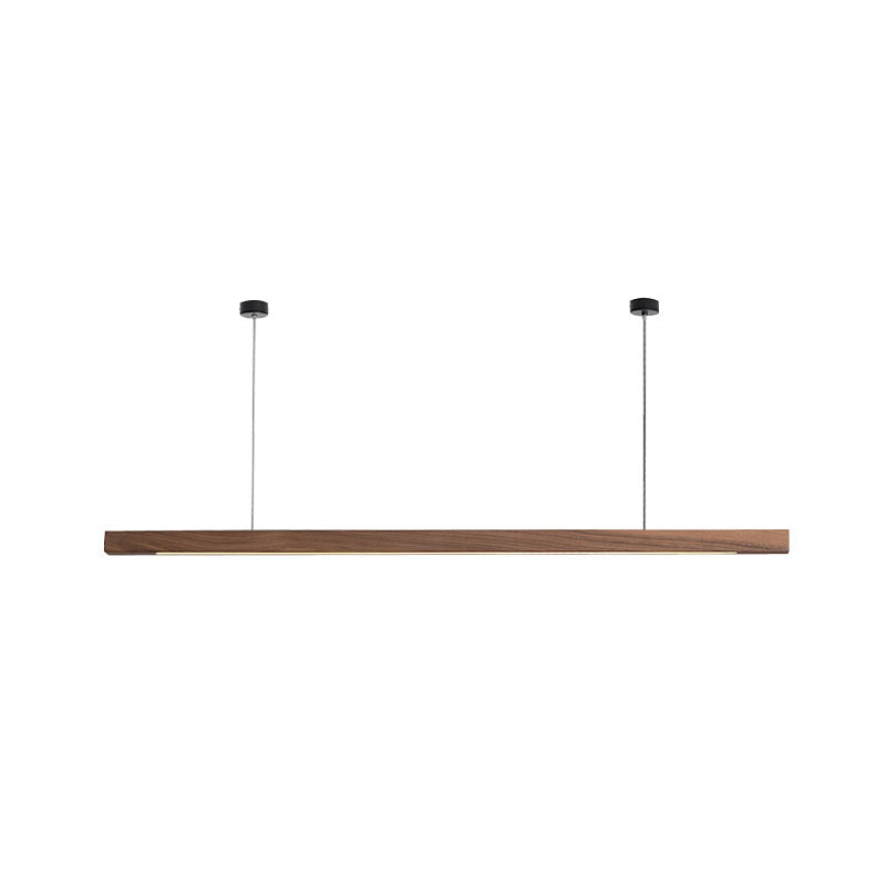 Contemporary Island Light Linear Wood 1 Light Island Pendant Lights for Kitchen