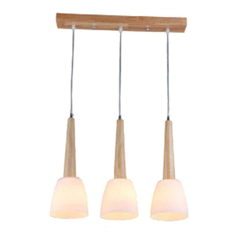 Verre Unique Forme suspendue Lumières Modern Style en bois suspendu le montage