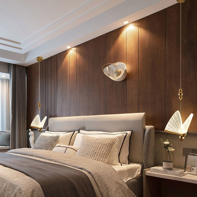 Métal Butterfly Shade Hanging Lights Modern Style 1 Light Hanging Mount Fixture For Dining Room