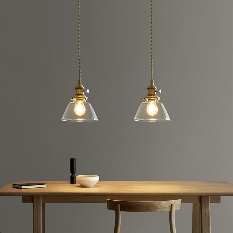1-Light Hanging Pendant Industrial Style Glass Hanging Lighting for Living Room