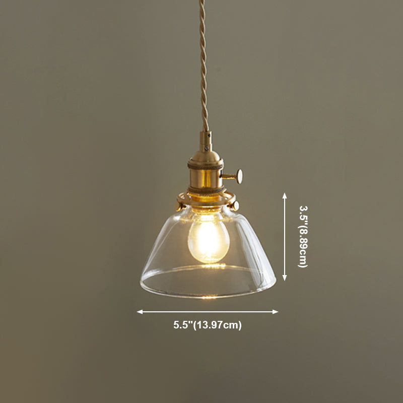 1-Light Hanging Pendant Industrial Style Glass Hanging Lighting for Living Room