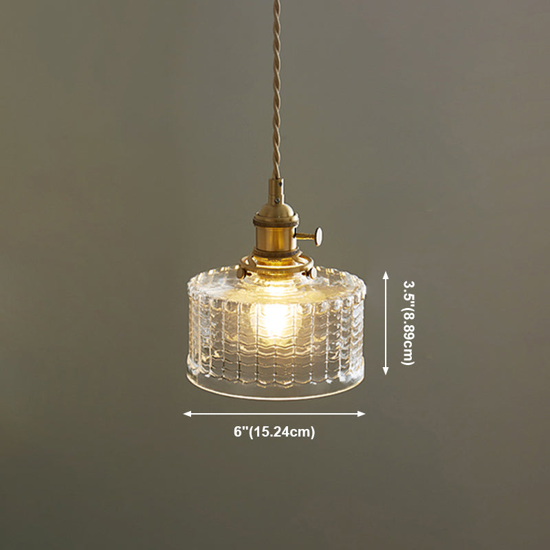 1-Light Hanging Pendant Industrial Style Glass Hanging Lighting for Living Room