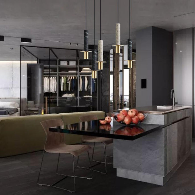 Stone Unique Shade Hanging Lights Modern Style 1 Light suspendu Mount Mount pour chambre à coucher