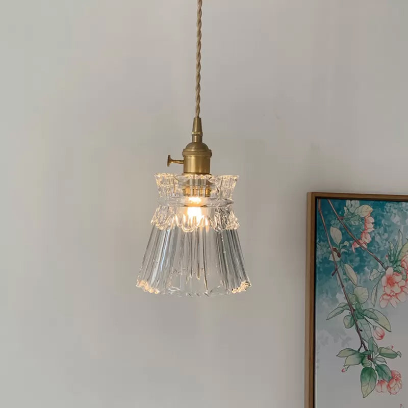 Glass Cup Shape Hanging Lights Industrial Style Hanging Mount Fixture for Dining Room