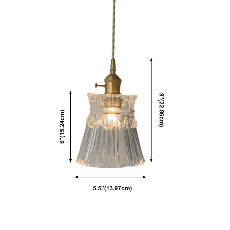 Glass Cup Shape Hanging Lights Industrial Style Hanging Mount Fixture for Dining Room