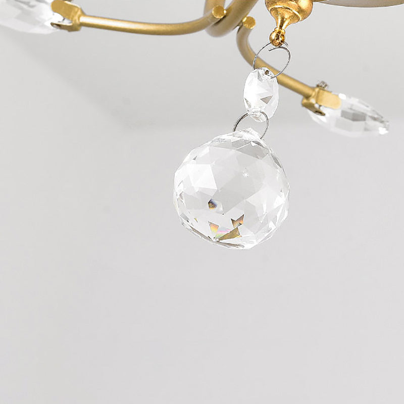 Countryside Candle Chandelier 3 Head Crystal Pendant Lighting Fixtures for Dining Room