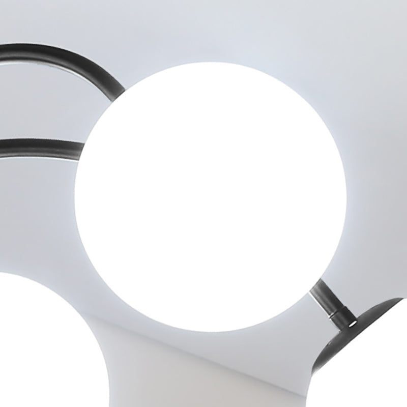 Modern Style Globe Chandelier Light White Glass Pendant Lighting with Crystal