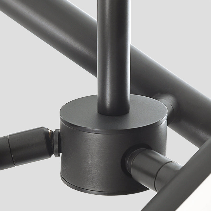 3-Light Black Hanging Light Minimalism Style Linear Shape Metal Chandelier Light