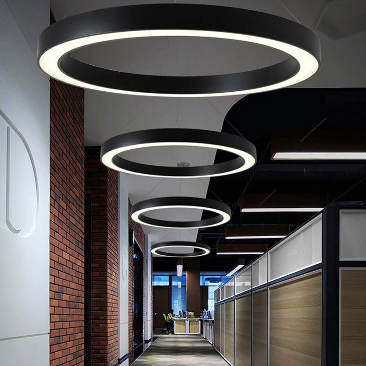 Circulaire kleuterschool plafond hanger metaalachtig minimalistisch LED -ophanging licht