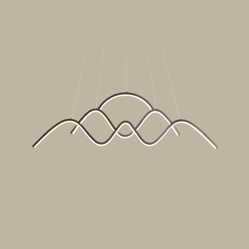 3 Light LED Linear Ceiling Chandelier Postmodern Dining Room Pendant Light