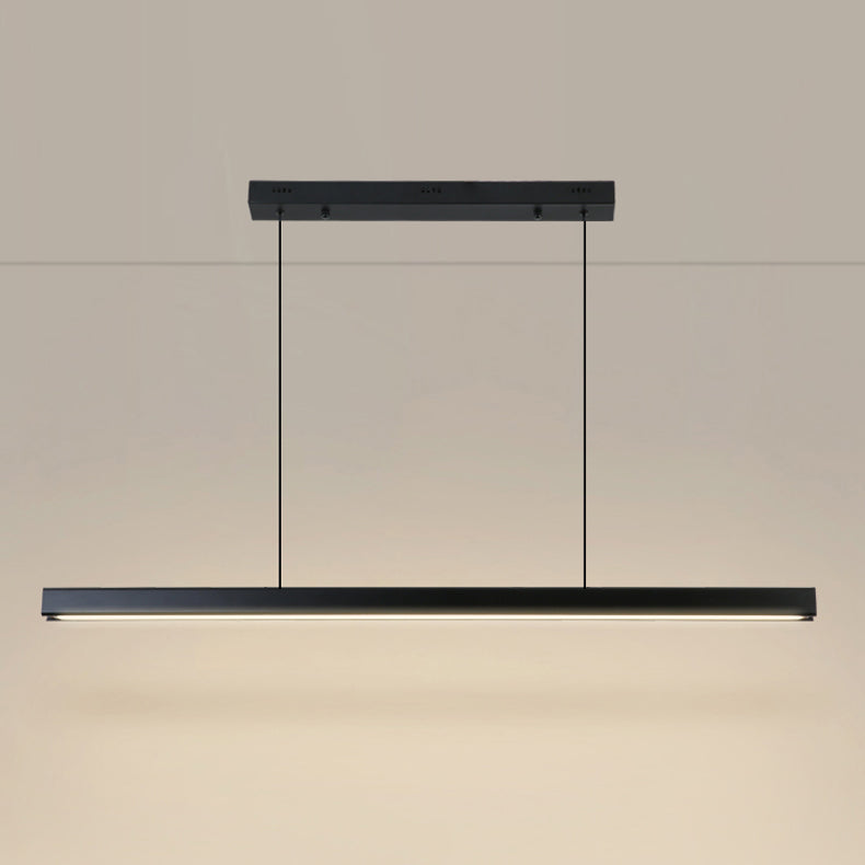 Modern Rectangle Island Chandelier 1-Light Restaurant Pendant Lighting with Acrylic Shade