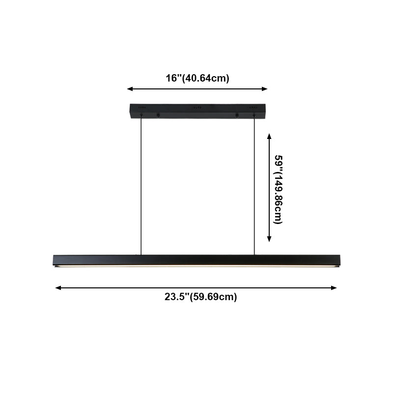 Modern Rectangle Island Chandelier 1-Light Restaurant Pendant Lighting with Acrylic Shade