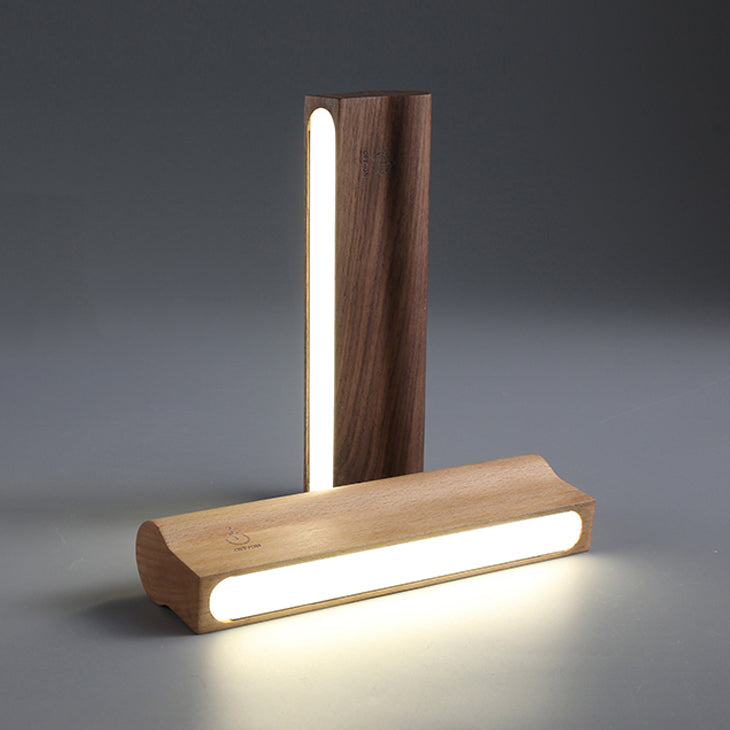 Nordic Style Wall Sconce Strip Shape LED Wall Light with Wood for Living Room