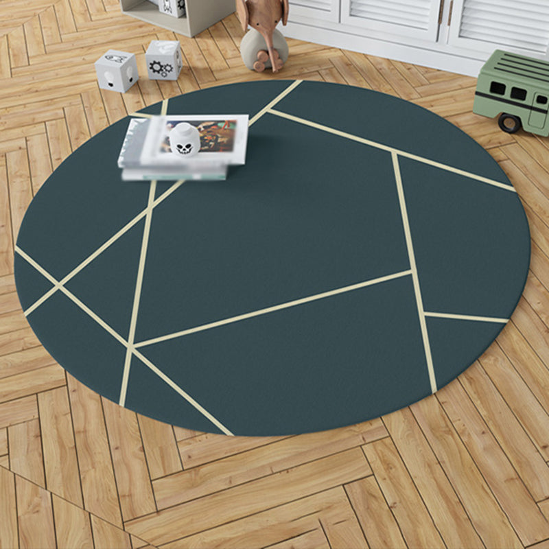Light Color Modern Area Rug Polyester Round Rug Non-Slip Backing Rug for Home Decor