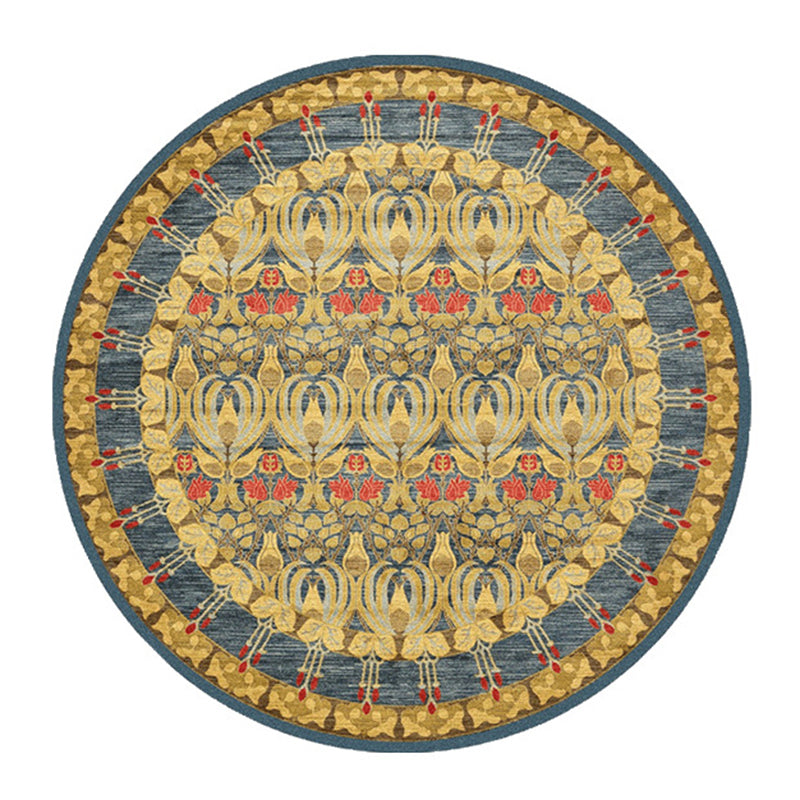 Traditionele ronde tapijten polyester gebied tapijt niet-slip achterste binnenkleed tapijt voor thuis