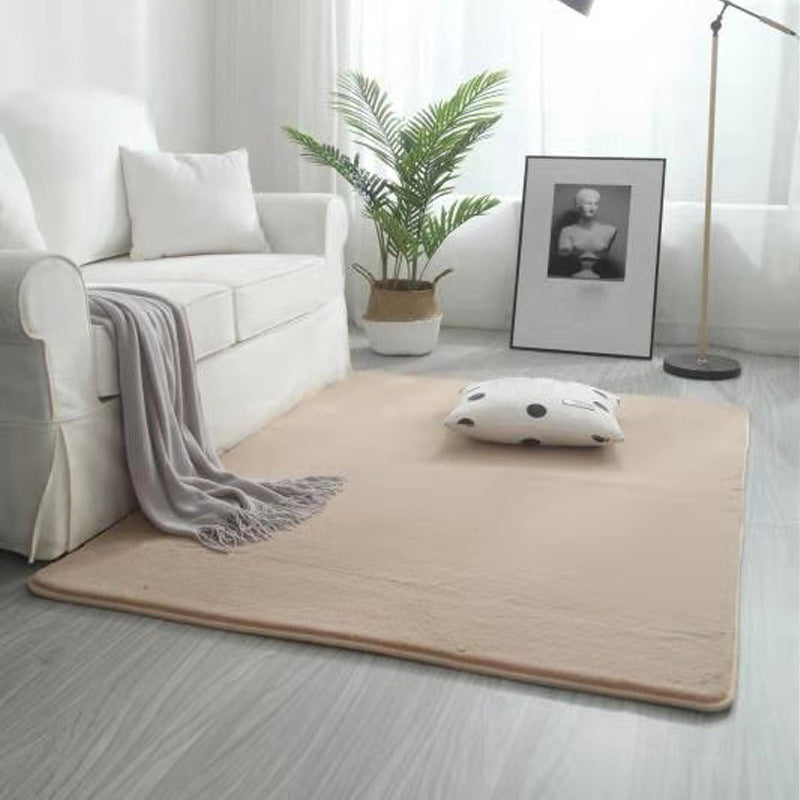 Modern Carpet Pure Color Polyester Area Rug Anti-Slip Easy Care Rug for Living Room