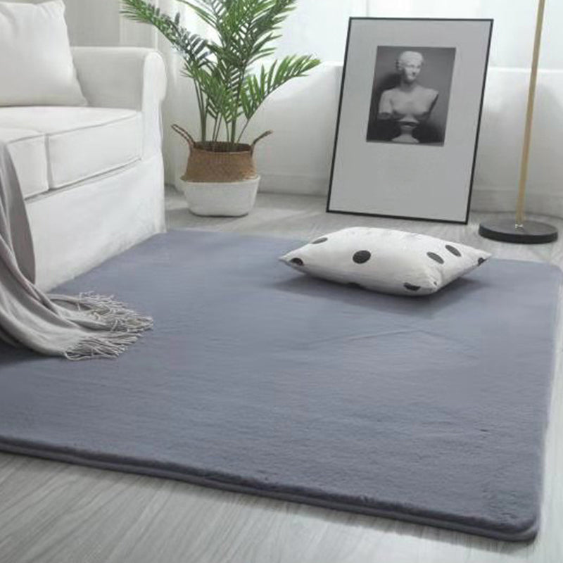 Modern Carpet Pure Color Polyester Area Rug Anti-Slip Easy Care Rug for Living Room