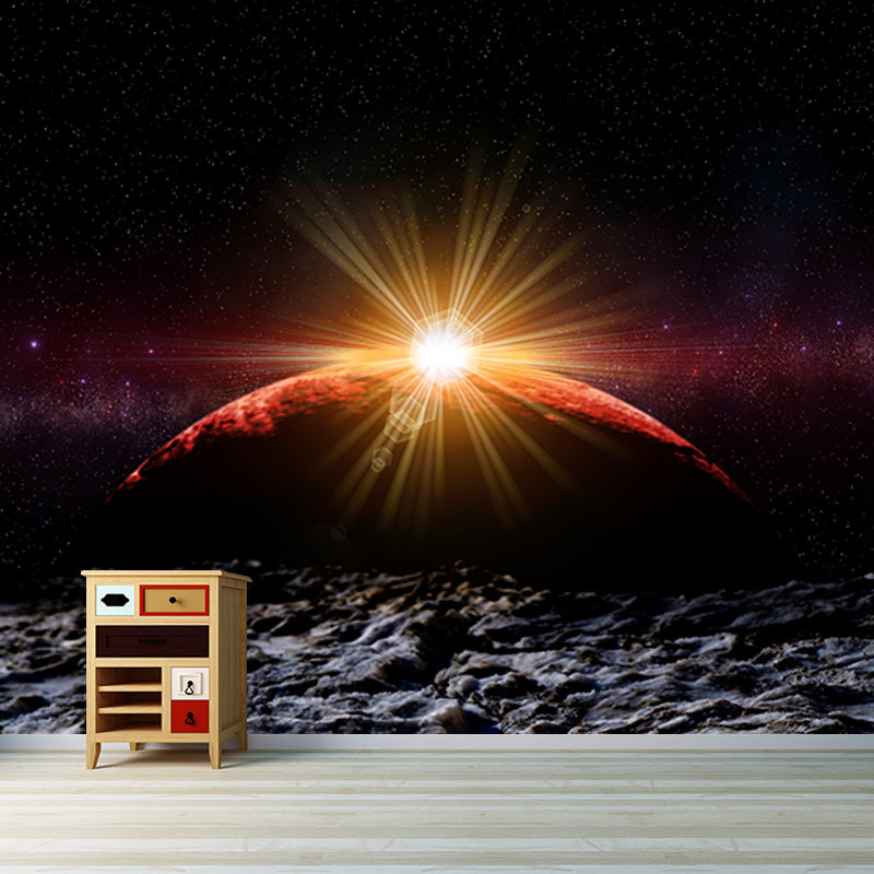 Dark Color Wall Mural Wallpaper Universe Sitting Room Wall Mural