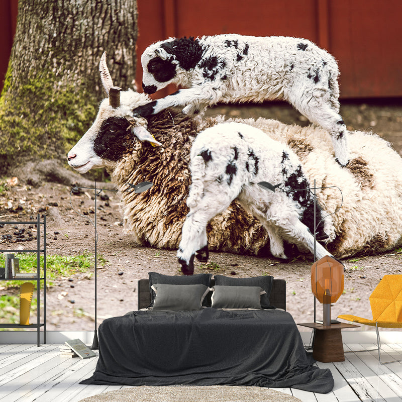 Wild Animal Sheep Mildew Resistant Wall Mural Mural Wallpaper Bedroom