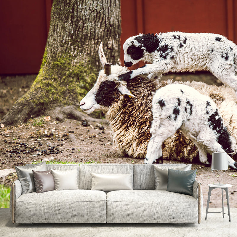 Wild Animal Sheep Mildew Resistant Wall Mural Mural Wallpaper Bedroom