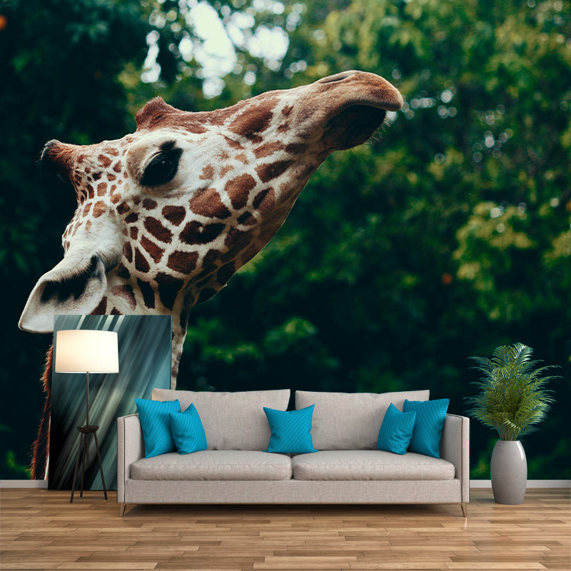 Giraffe Print Mildew Resistant Wall Mural Wild Animal Wallpaper Wall Murals for Home